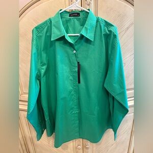NWT MCEDAR Green Button-Up Shirt 1X